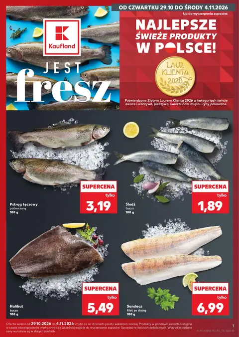 Okładka gazetki Kaufland 29.10–04.11: Ryby z naszej lady