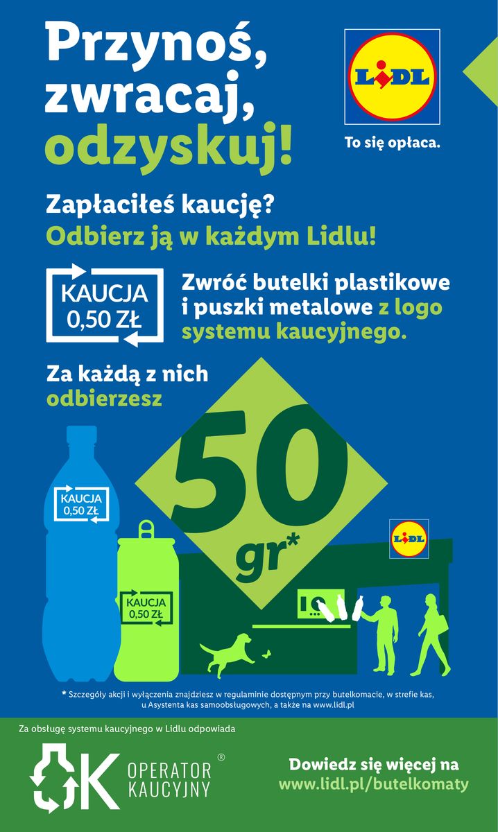 zwrot kaucji za butelki plastikowe i puszki metalowe