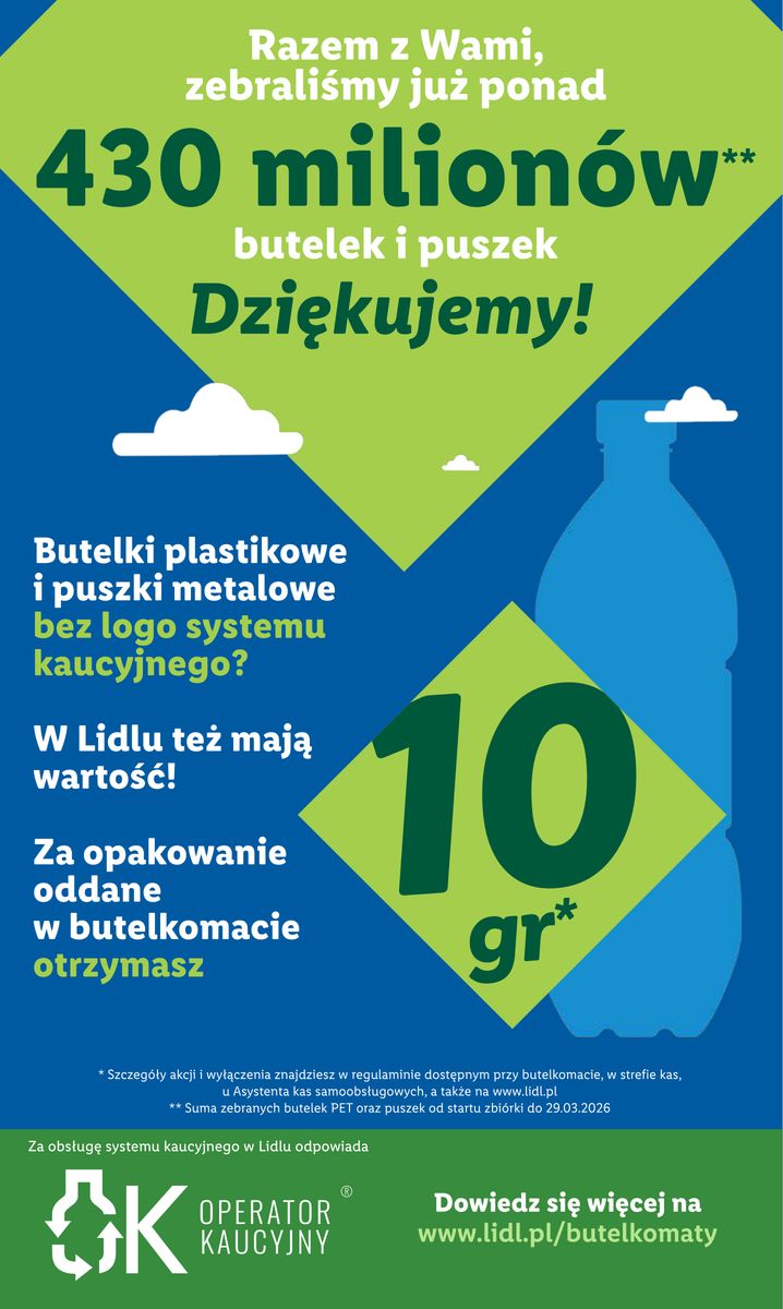 butelki plastikowe i puszki metalowe bez logo systemu kaucyjnego