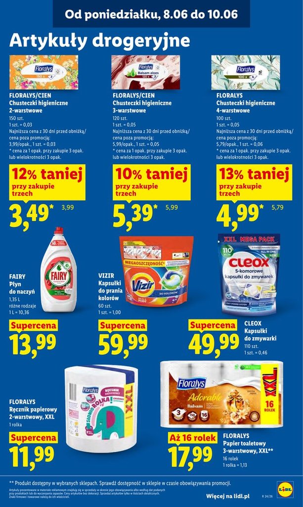 chusteczki higieniczne 2-warstwowe
