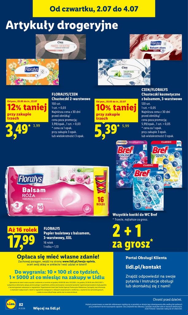 chusteczki 2-warstwowe różne marki