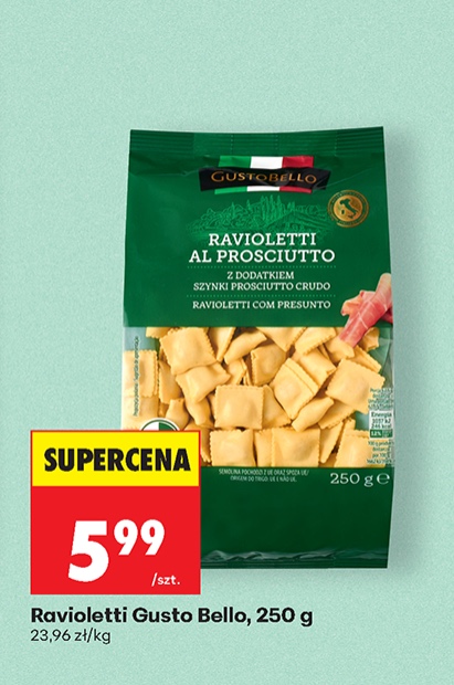 ravioletti z prosciutto