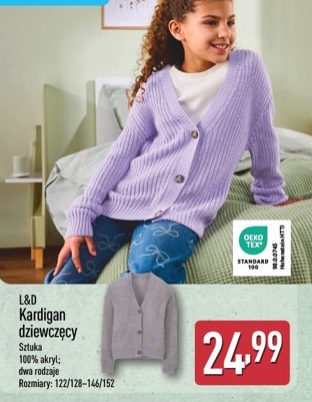 kardigan dziewczęcy