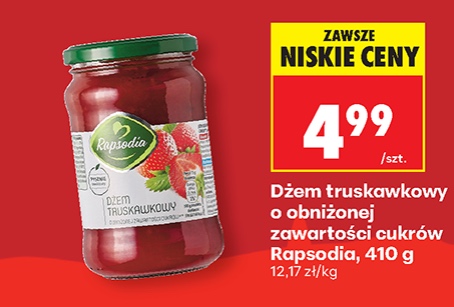 dżem o obniżonej zawartości cukrów truskawkowy, wiśniowy, brzoskwiniowy, z czarnych porzeczek