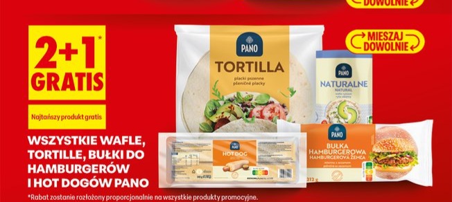 wszystkie wafle, tortille, bułki do hamburgerów i hot dogów