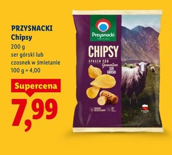 chipsy ser górski lub czosnek w śmietanie