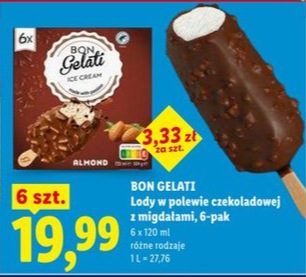 lody w polewie czekoladowej z kawałkami migdałów