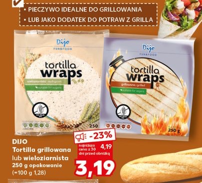 tortilla grillowana lub wieloziarnista
