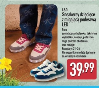 sneakersy dziecięce z migającą podeszwą LED