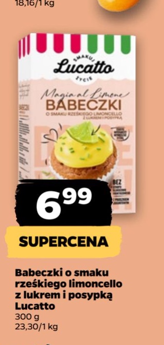 babeczki o smaku rześkiego limoncello z lukrem i posypką