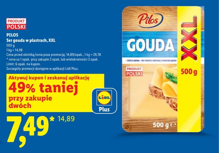 ser gouda w plastrach XXL
