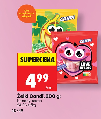 żelki banany lub serca