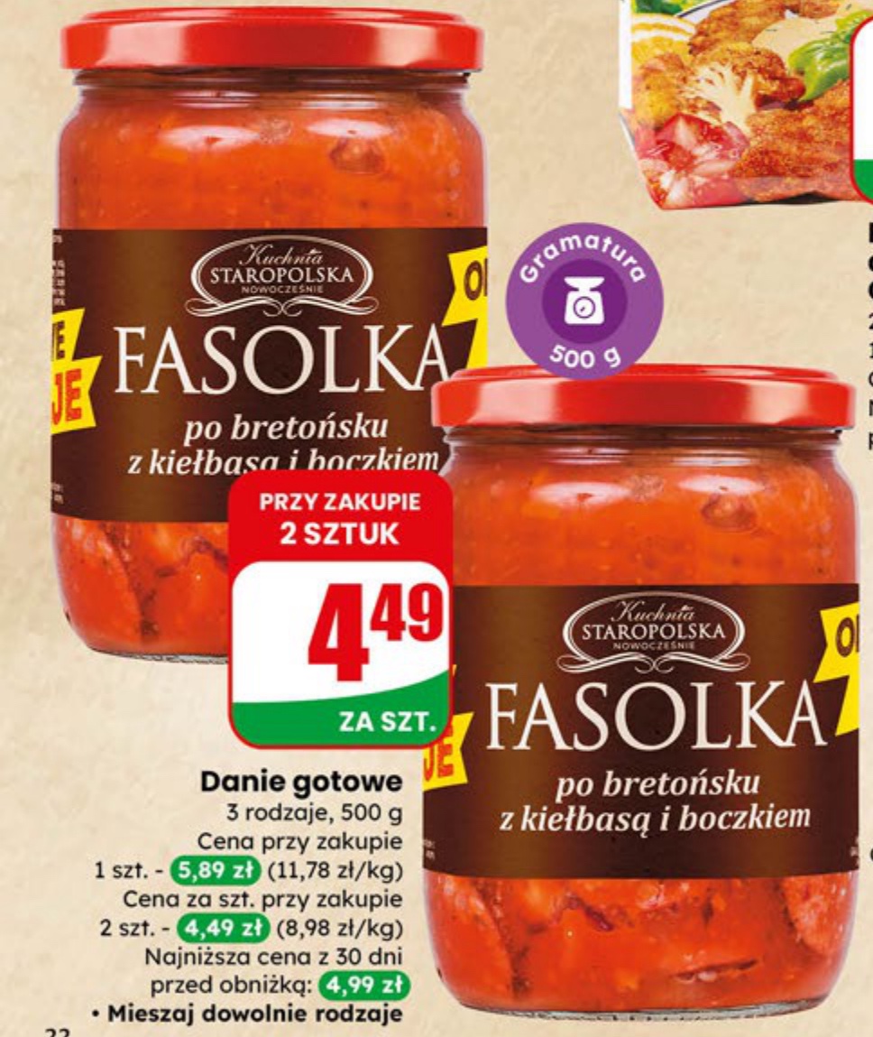 danie gotowe po bretońsku z kiełbasą i boczkiem