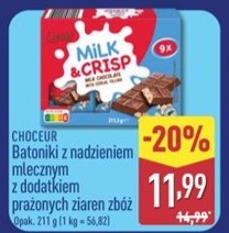 batoniki z nadzieniem mlecznym z dodatkiem prażonych ziaren zbóż