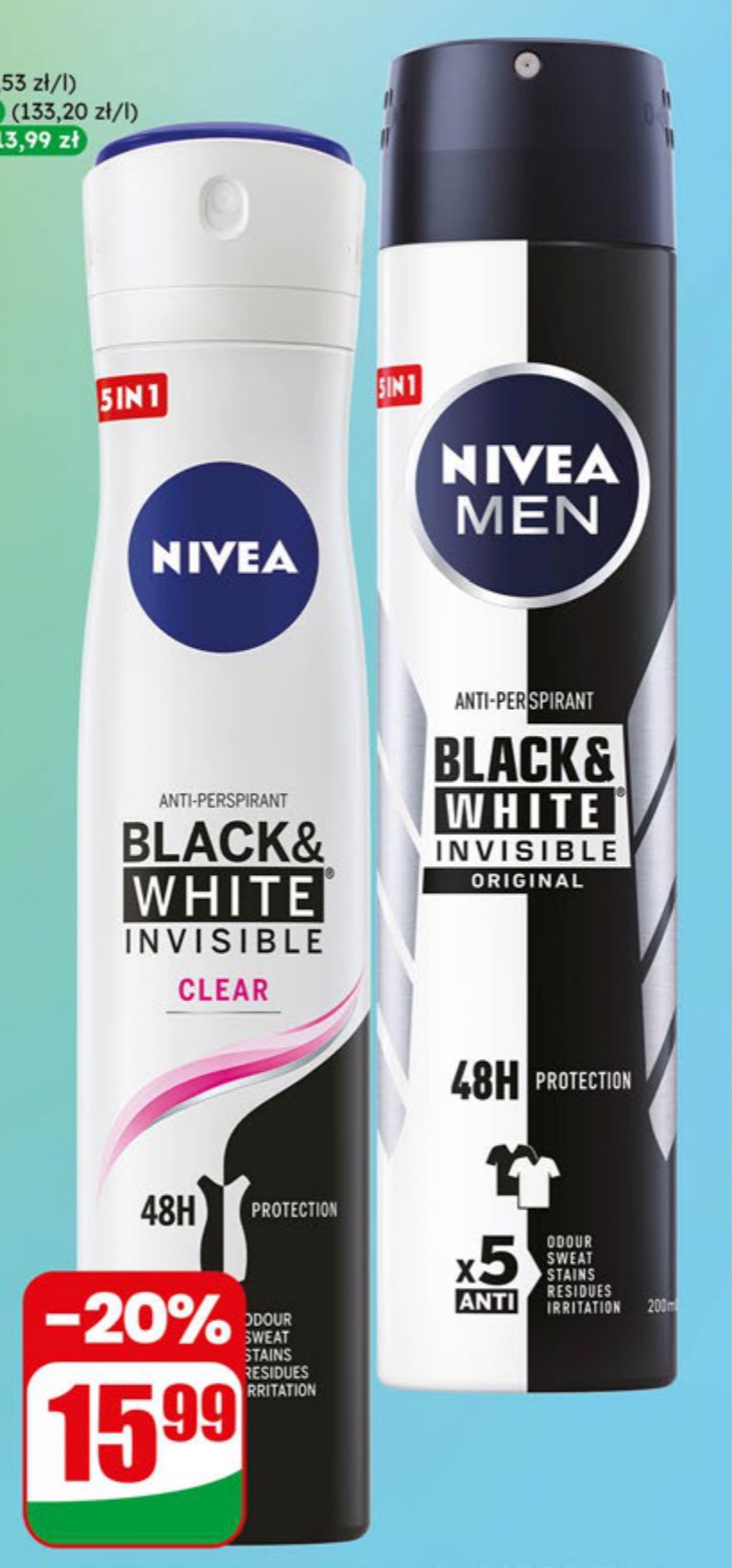 antyperspirant spray black & white invisible