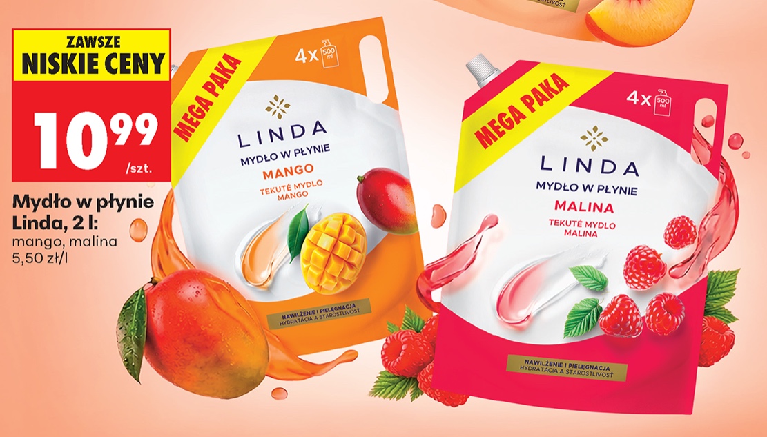 mydło w płynie mango lub malina