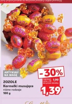 karmelki musujące różne rodzaje