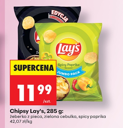 chipsy żeberka z pieca lub zielona cebulka lub spicy paprika
