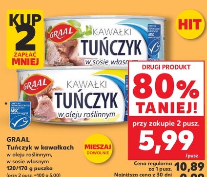 tuńczyk w kawałkach w oleju roślinnym w sosie własnym
