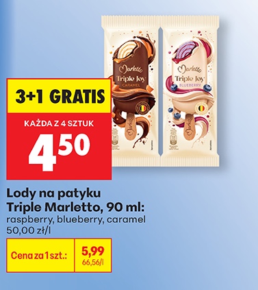 lody na patyku triple raspberry, blueberry, caramel