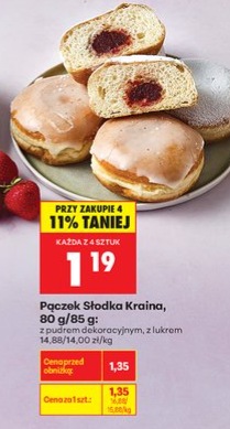 pączek z pudrem dekoracyjnym, z lukrem