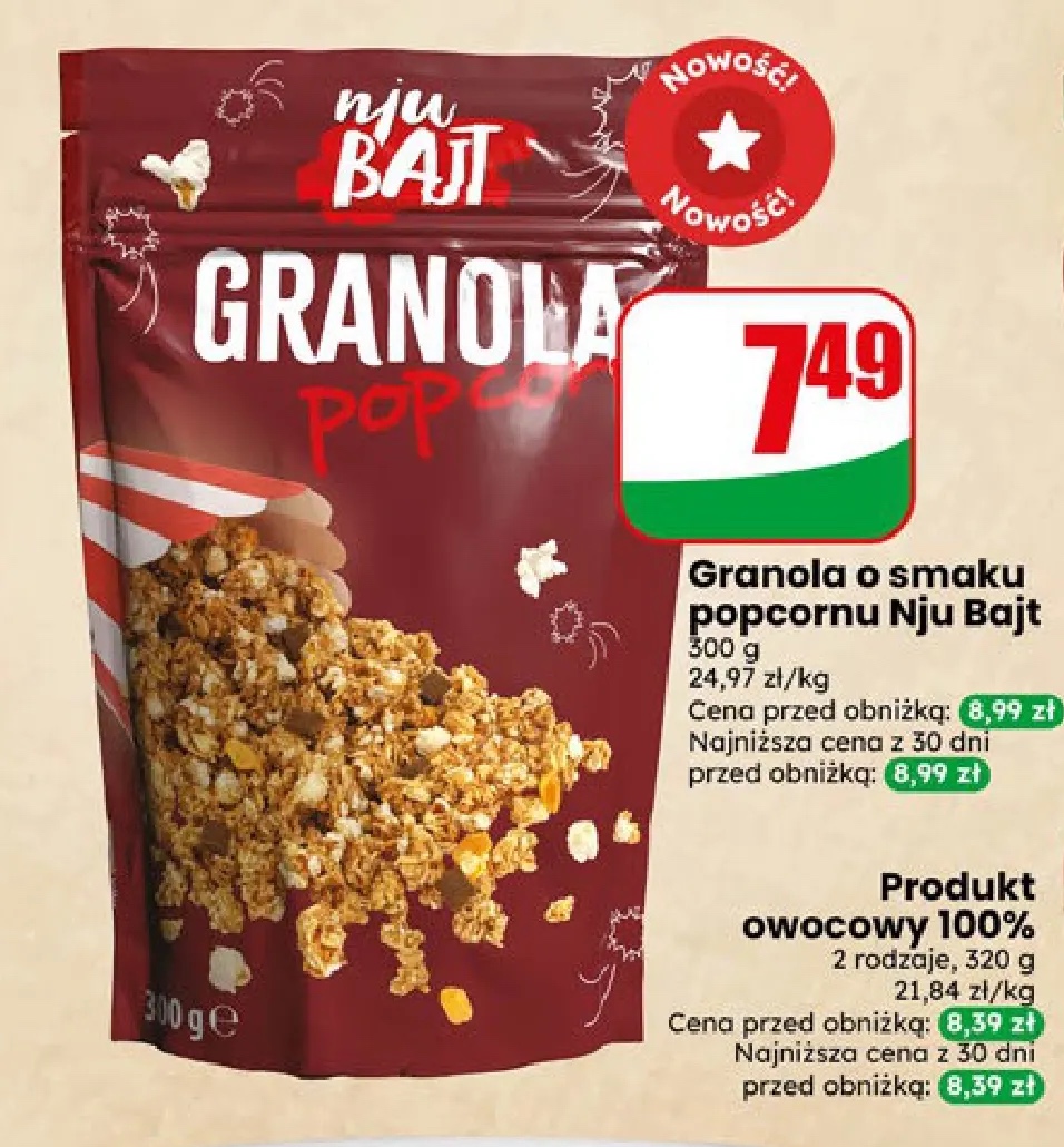 granola o smaku popcornu