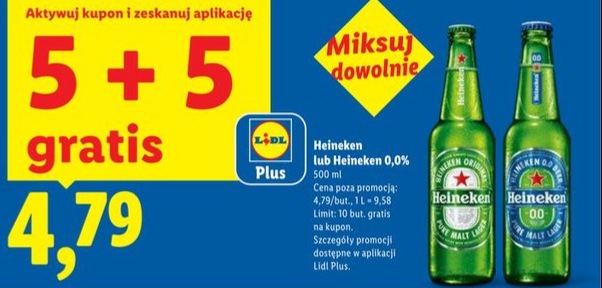 piwo Heineken lub Heineken 0,0%