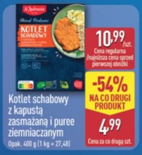 kotlet schabowy z kapustą zasmażaną i puree ziemniaczanym