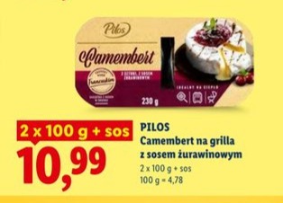 camembert na grilla z sosem żurawinowym