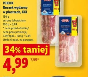 boczek wędzony w plastrach XXL