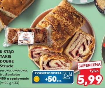 strucla serowa, owocowa lub truskawkowa