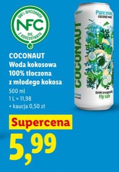 woda kokosowa 100% tłoczona z młodego kokosa