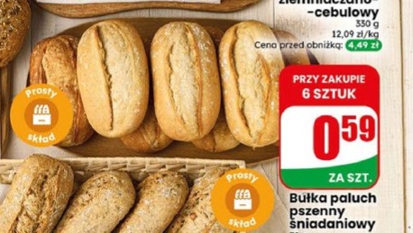 bułka paluch pszenny śniadaniowy