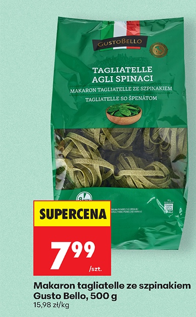 makaron tagliatelle ze szpinakiem
