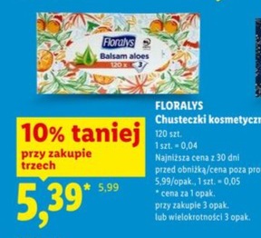 chusteczki kosmetyczne balsam aloes