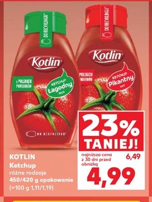 ketchup łagodny lub pikantny
