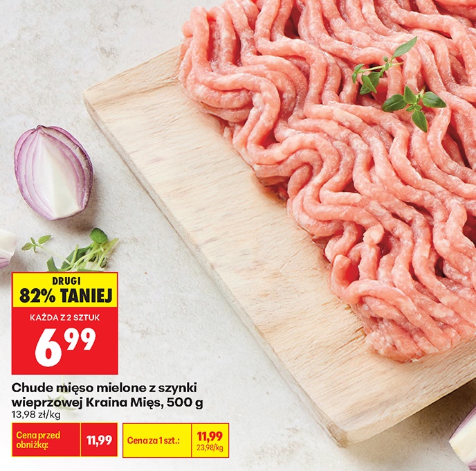 chude mięso mielone z szynki wieprzowej
