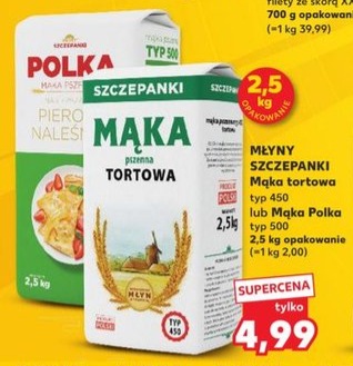 mąka tortowa typ 450 lub mąka Polka typ 500