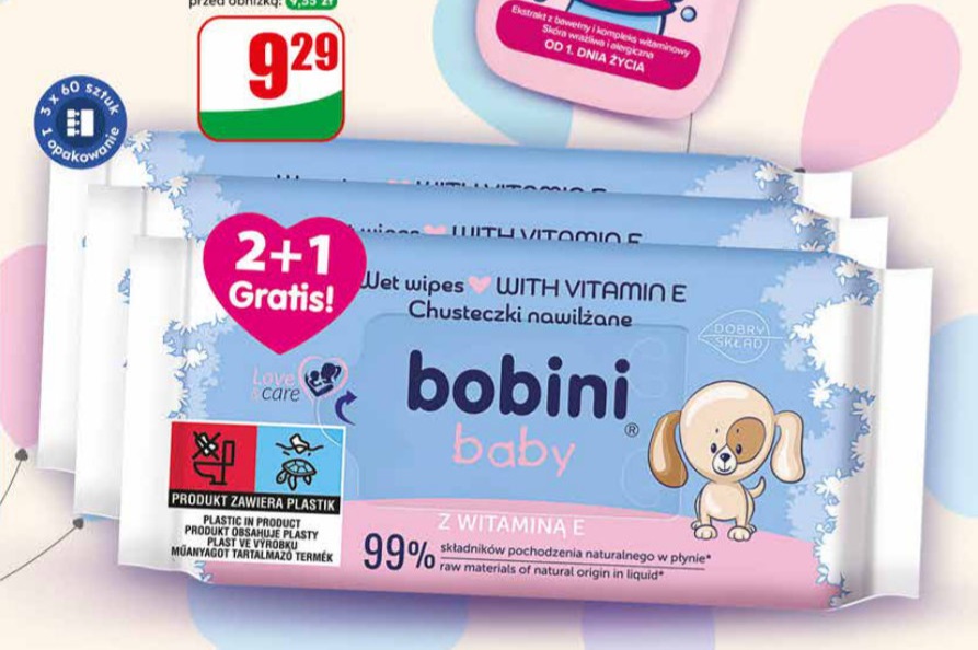 chusteczki nawilżane z witaminą E