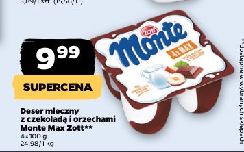 deser mleczny z czekoladą i orzechami