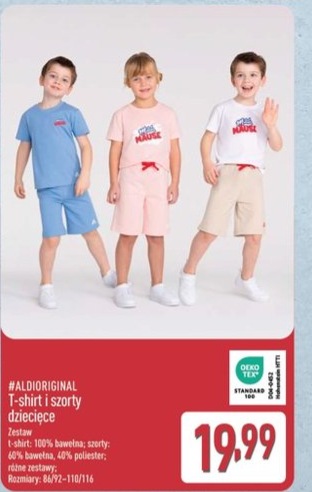 zestaw t-shirt i szorty dziecięce