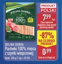 parówki 100% mięsa z szynki wieprzowej