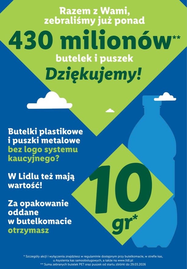 Zwrot za butelki i puszki w butelkomacie