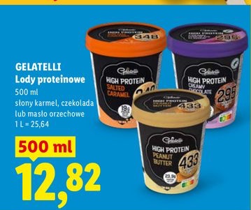 lody proteinowe słony karmel, czekolada lub masło orzechowe