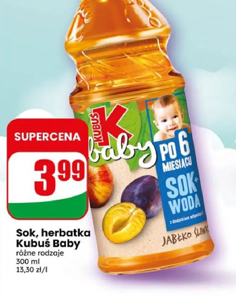 sok, herbatka Kubuś Baby różne rodzaje