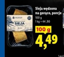 sieja wędzona na gorąco, porcje