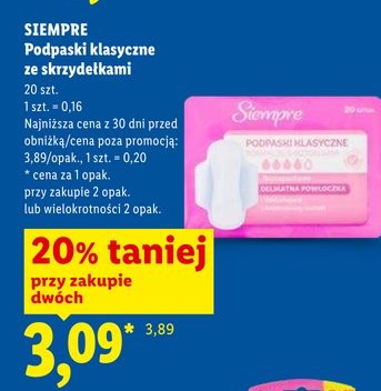 podpaski klasyczne ze skrzydełkami