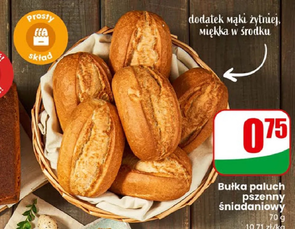 bułka paluch pszenny śniadaniowy