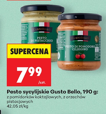 pesto sycylijskie z pomidorów koktajlowych, z orzechów pistacjowych