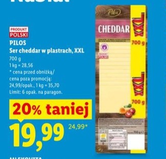 ser cheddar w plastrach XXL